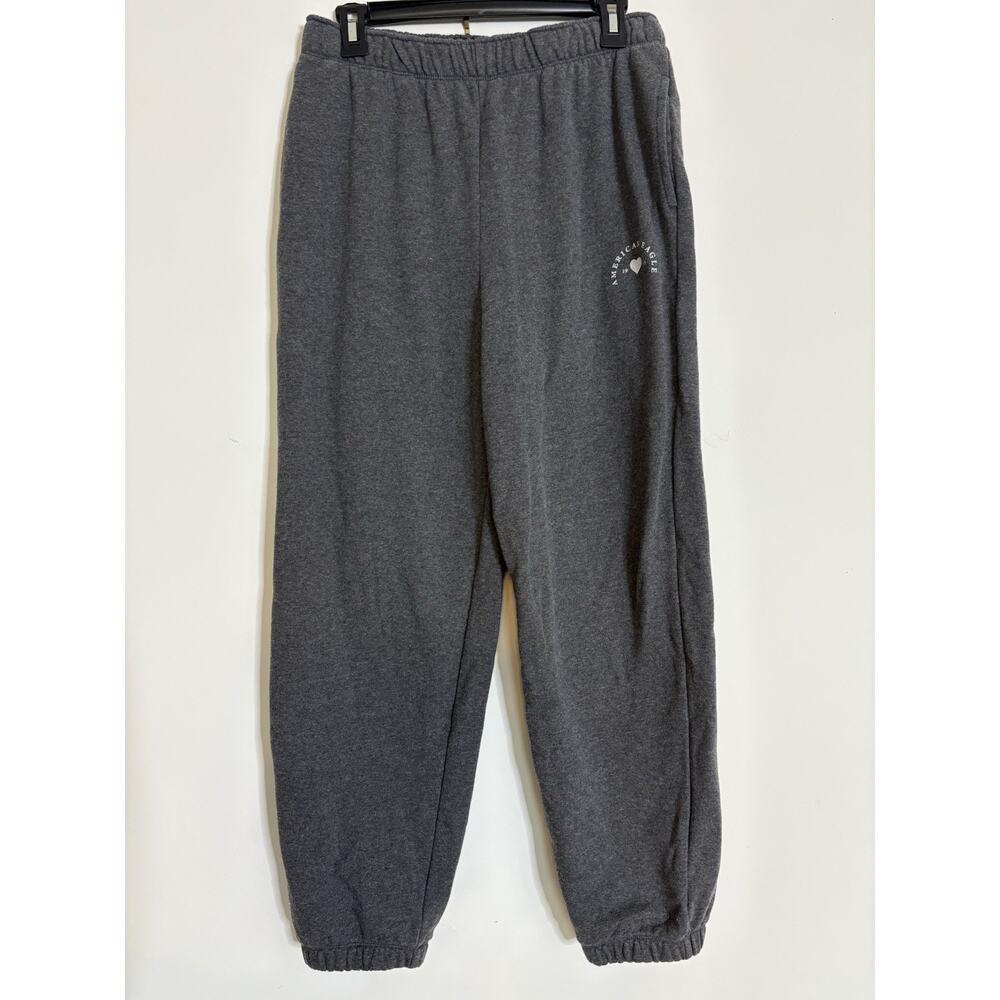 American Eagle Gray Fleece High Waisted Baggy Jogger‎ Sweatpants Women’s Size M